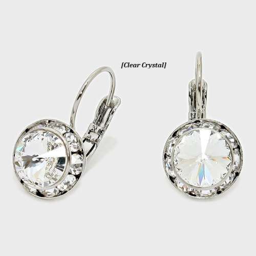 1 x PAIR of Genuine Austrian Crystal Drop Earrings [11 colour designs to choose from]