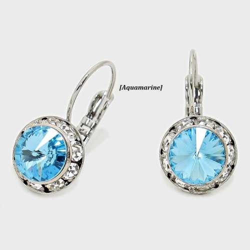 1 x PAIR of Genuine Austrian Crystal Drop Earrings [11 colour designs to choose from]