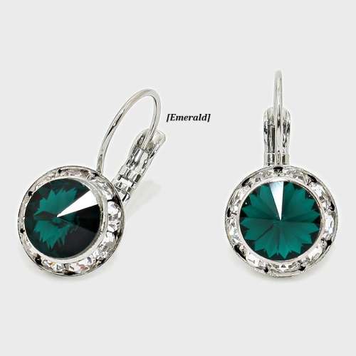 1 x PAIR of Genuine Austrian Crystal Drop Earrings [11 colour designs to choose from]