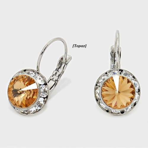 1 x PAIR of Genuine Austrian Crystal Drop Earrings [11 colour designs to choose from]