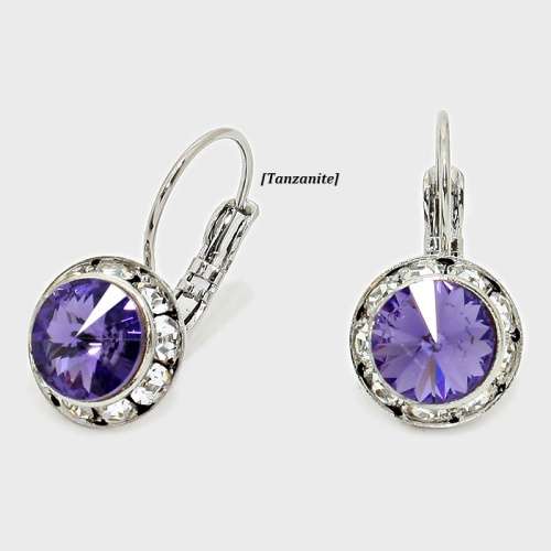 1 x PAIR of Genuine Austrian Crystal Drop Earrings [11 colour designs to choose from]