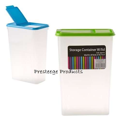 2 x Cereal Container  3.6L Assorted Colour Lids