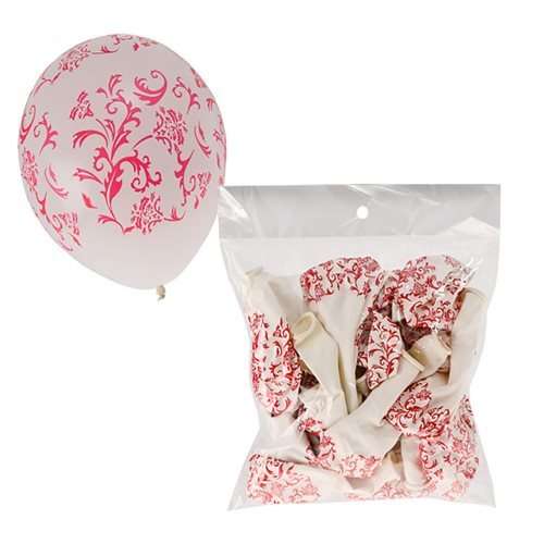 DAMASK PRINT Balloons Helium 1pc Design Print White