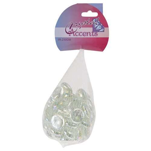 1 X BAG 250g CLEAR or WHITE GLASS PEBBLES