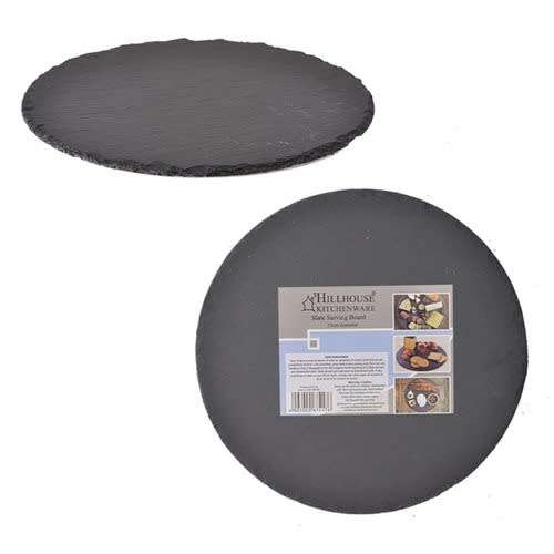1 x Round 25 cm Slate Food/Salad/Cheese Boards Plate Gift