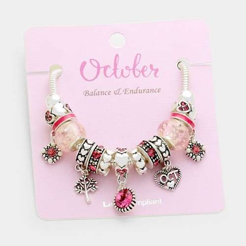 1 X MULTI-BEAD BIRTHSTONE HEART CHARM BRACELET - THE PERFECT GIFT FOR HER