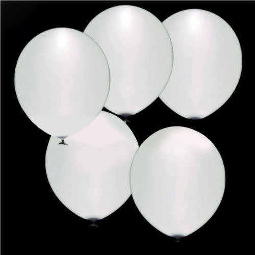 10X LED Glow Light Up White Balloons FOR  Parties Weddings Anniversaries Birthdays
