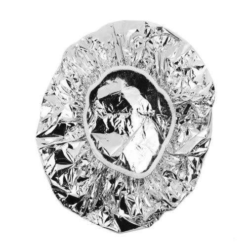 FOR SPA SALON or HOME USE - 2pc  ALUMINIUM DISPOSABLE HAIR CAP IN GOLD or SILVER