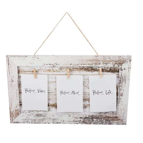 1 x Wooden Picture Frame With Pegs 21x48cm