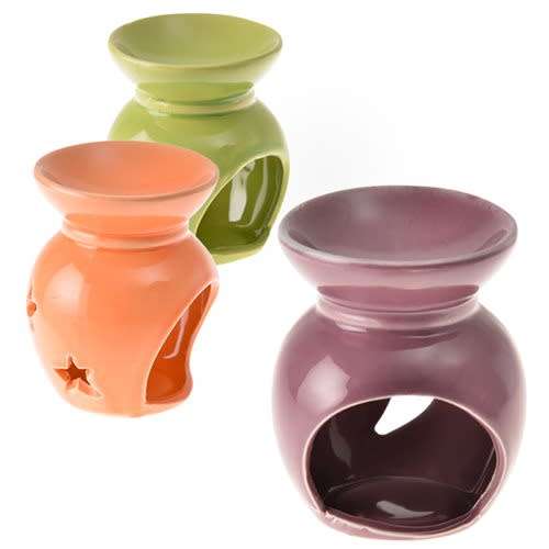 1 x Ceramic Oil Burner Assorted Colours, 8.5cm