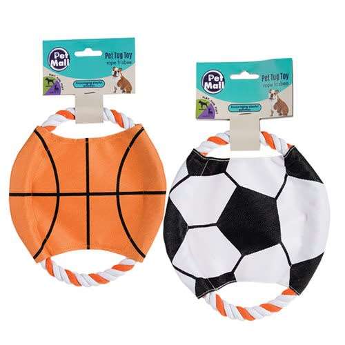 1 X Dog Tug Toy Rope Frisbee 18cm