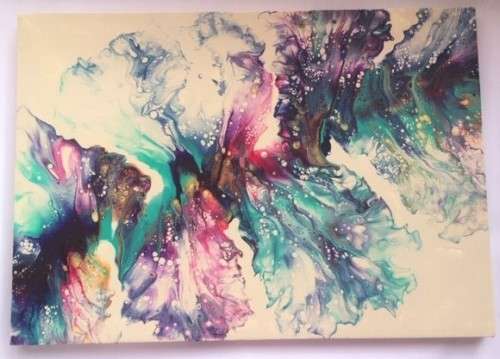 ORIGINAL ABSTRACT ACRYLIC PAINTING - 30 X 40  cm STRETCHED  ARTIST CANVAS.