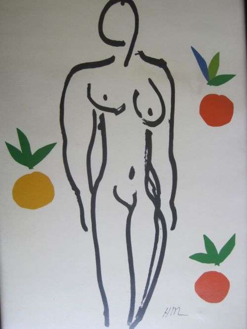 HENRI MATISSE - RARE NUDE LADY WITH FRUIT PRINT