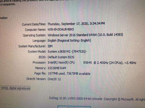 POWERFUL IBM X3650 M2 SERVERS: 2* SIX CORES INTEL XEON E5645 2.4GHz, 64GB , 4*300GB 10K SAS