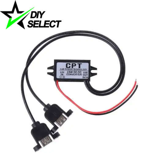 Battery Car Charger Box 12V to 5V 3A Twin USB Panel **LOCAL STOCK**