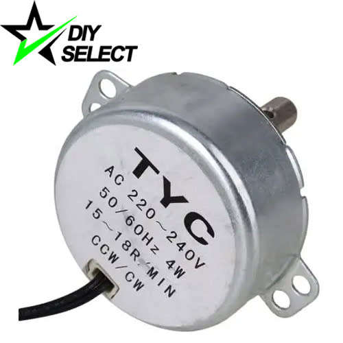 Motor Gear 220V AC Silver 5-6RPM 4W 50mm Dia x 20mm **LOCAL STOCK**