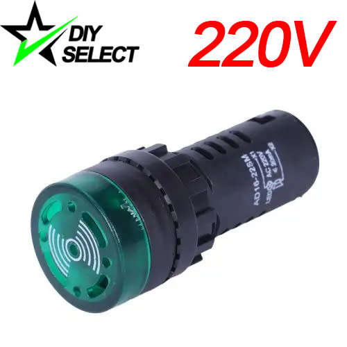 Pilot Light and Buzzer Flashing Signal Green 220V AC **LOCAL STOCK**