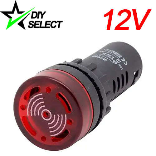 Pilot Light and Buzzer Flashing Signal Red 12V DC **LOCAL STOCK**