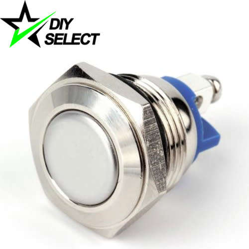 Switch Stainless Steel Finish Push Button Flat Momentary 16mm **LOCAL STOCK**
