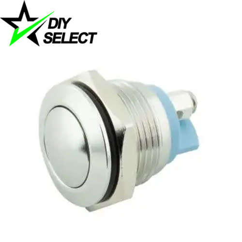 Switch Stainless Steel Finish Push Button Dome Momentary 16mm **LOCAL STOCK**