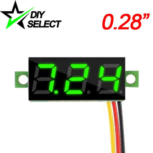 Voltmeter DC 0-100V 0.28` Mini 3 Digit Display Green Adjustable **LOCAL STOCK**