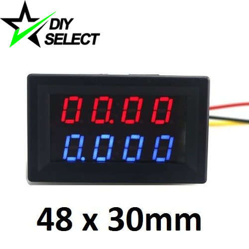 Voltmeter Ammeter DC 0-200V/ 0-10A 4-Digit Display (Red/Blue) **LOCAL STOCK**