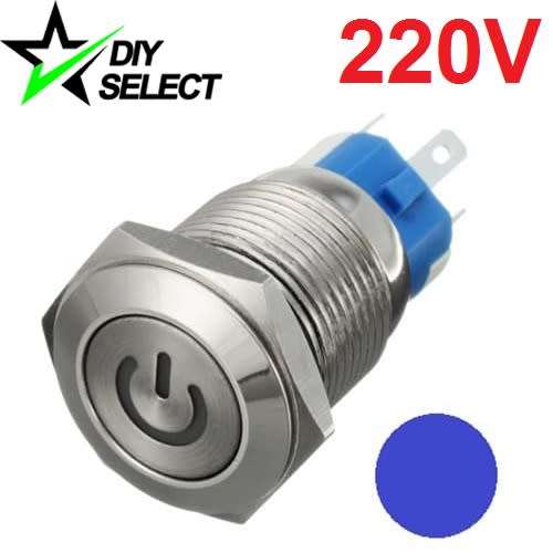 Switch Push Button Latching Illuminated Blue Led 220V AC **LOCAL STOCK**