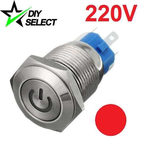 Switch Push Button Latching Illuminated Red Led 220V AC **LOCAL STOCK**