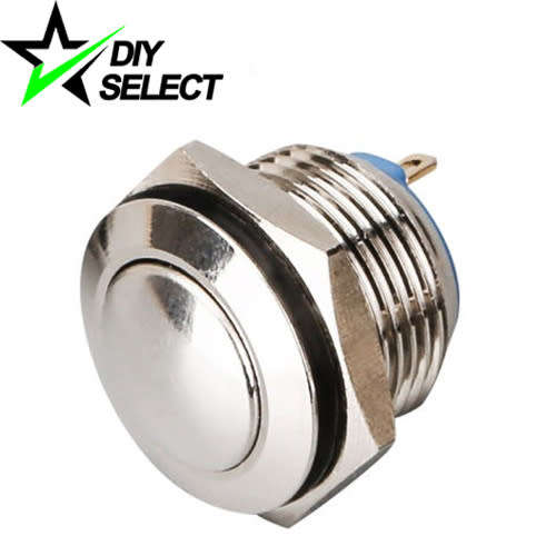 Switch Stainless Steel Finish Push Button Dome Momentary 16mm **LOCAL STOCK**