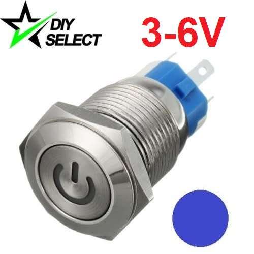 Switch Push Button Latching Illuminated Blue Led 5V DC **LOCAL STOCK**