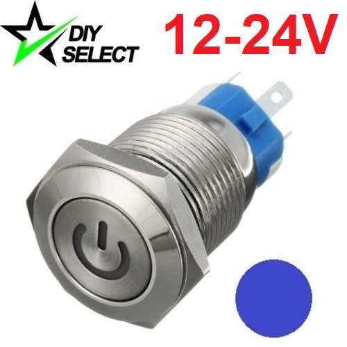 Switch Push Button Latching Illuminated Blue Led 12-24V DC **LOCAL STOCK**