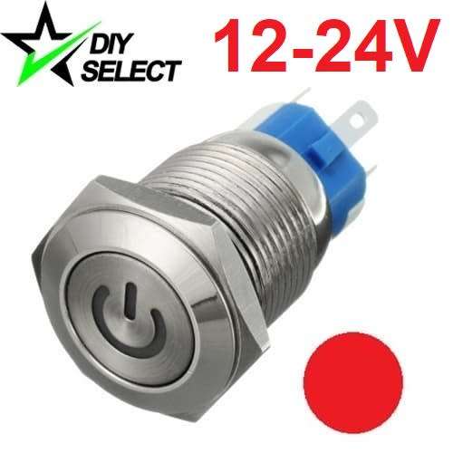 Switch Push Button Latching Illuminated Red Led 12-24V DC **LOCAL STOCK**