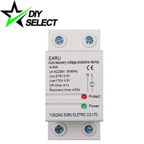 Controller Over and Under Voltage Protection Auto Recovery AC 220V 40A Din Rail **LOCAL STOCK**