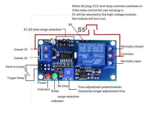 Controller Timer Delay 5V 0-3700Sec with Pot, Jumper and Trigger **LOCAL STOCK**