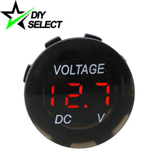 Voltmeter DC 5-48V Round Waterproof Red 3 Digit Display **LOCAL STOCK**