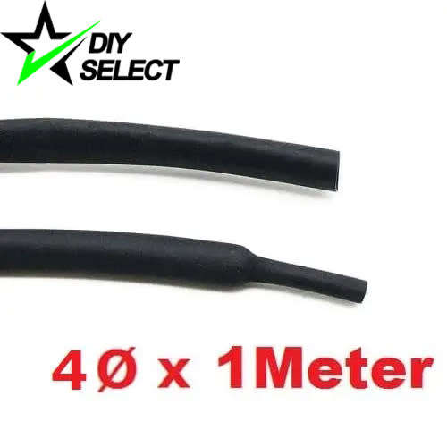 Heat Shrink 4mm Diameter 1 Meter Long Black **LOCAL STOCK**