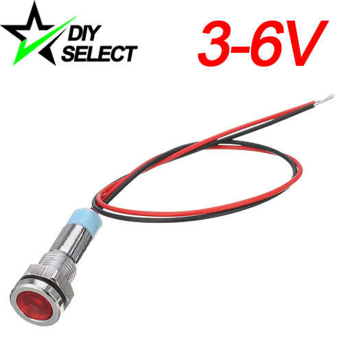 Light Led Signal Metal 6mm 3V - 6V Red Waterproof **LOCAL STOCK**