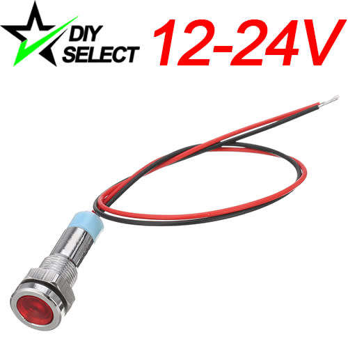 Light Led Signal Metal 6mm 12V - 24V DC Red Waterproof **LOCAL STOCK**