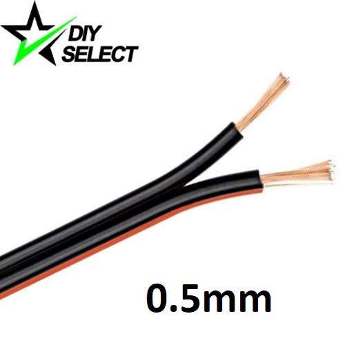 Wire Twin Flex Ripcord 0.5mm Diameter Black and Red **LOCAL STOCK**