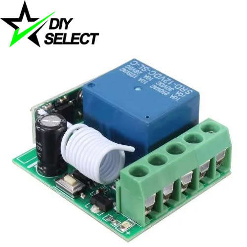 Controller Wireless RF Relay 12V 1 Channel 433Mhz Board Only (No Remote) **LOCAL STOCK**