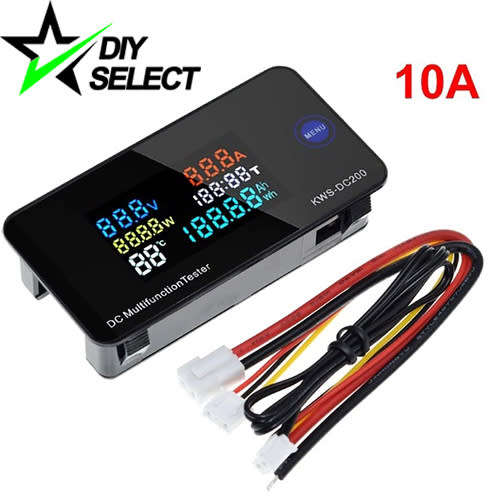 Meter Energy Watt Colour Display 6-IN-1 200V DC 10A Built-in Shunt (KWS-DC200) **LOCAL STOCK**