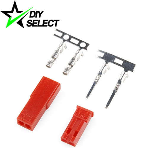 Connector JST Red 2-Pin Male / Female Crimp Set Pair **LOCAL STOCK**