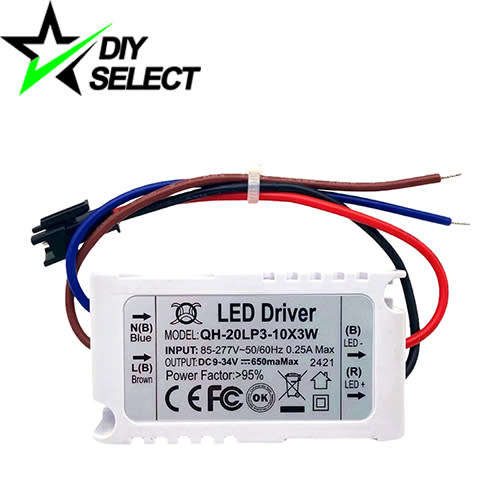 LED Driver 3W or 20W (6-9Led) 600mA with Cover **LOCAL STOCK**