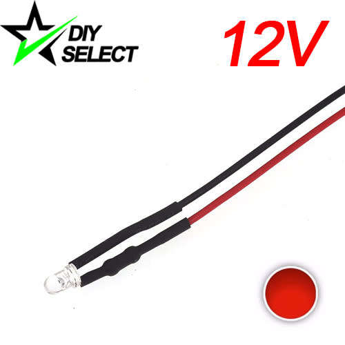 5mm Led Clear Red 12V Prewired **LOCAL STOCK**
