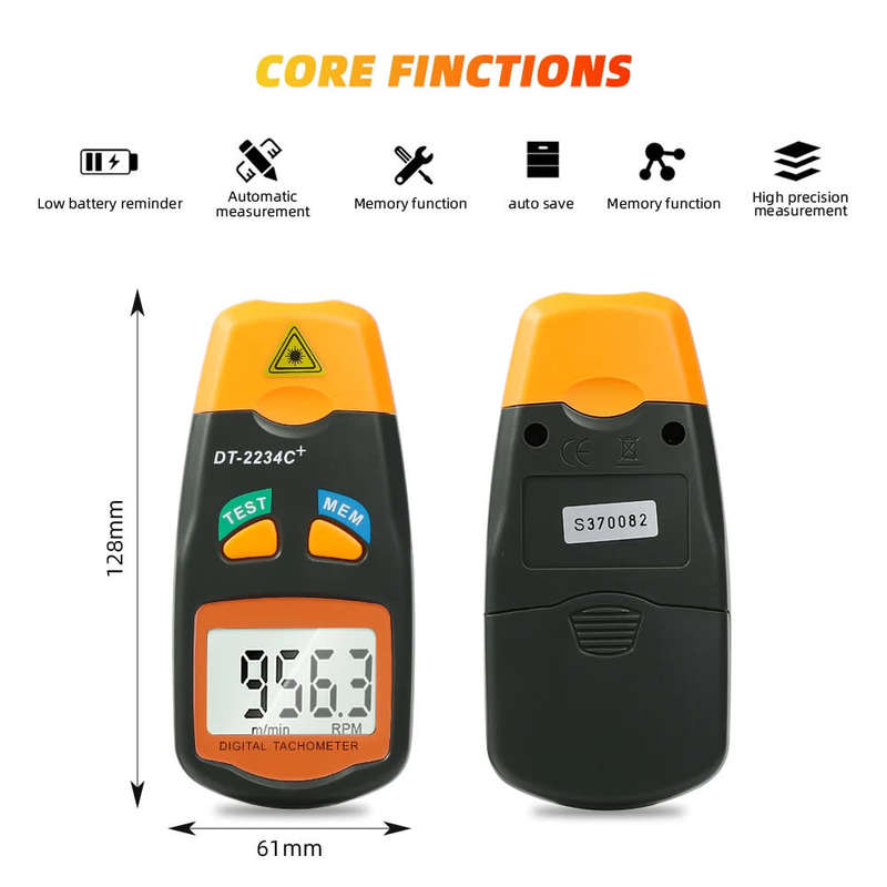 Tachometer RPM Digital Laser Motor Speed Tester DT-2234C **LOCAL STOCK**