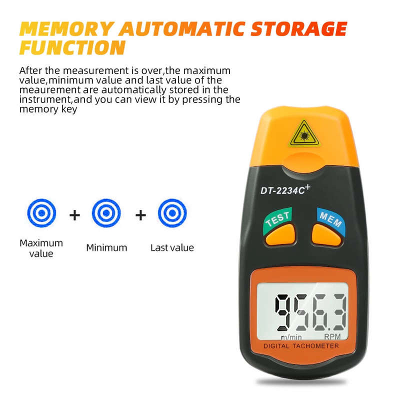 Tachometer RPM Digital Laser Motor Speed Tester DT-2234C **LOCAL STOCK**