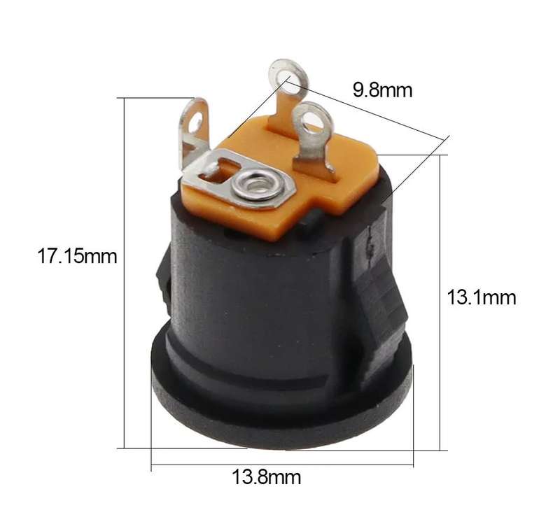 DC Female Power Plug 2.1 x 5.5mm Clip in Connector Panel Mount **LOCAL STOCK**