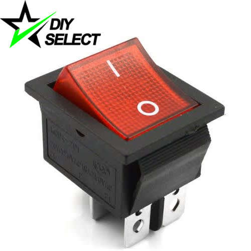 Switch Rocker Panel Button 4 PIN Red 250V 16A On-Off **LOCAL STOCK**