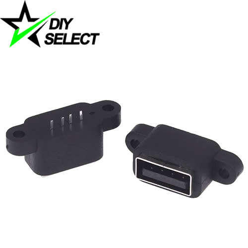 Connector USB 2.0 Female Hole Panel Mount 4 PIN **LOCAL STOCK**