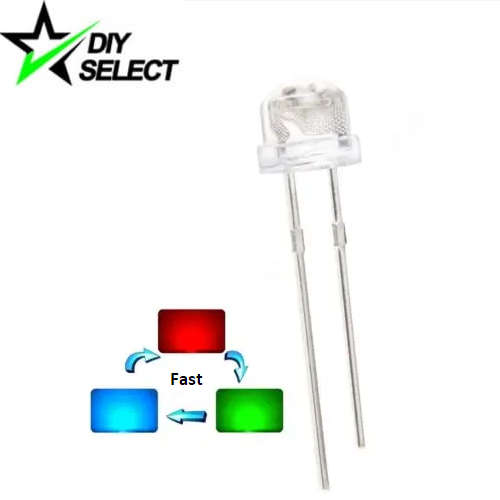 5mm Led RGB Clear Fast Fading 120 Degree (Red Green Blue Yellow Pink White) **LOCAL STOCK**